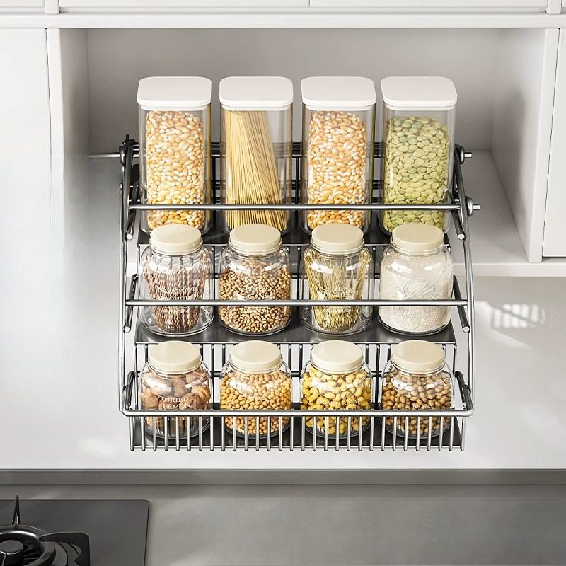 Kitchen Gadgets Cabinet - Cestello Estraibile per Armadio, Porta Spezie